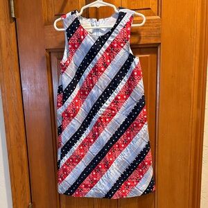 Talbots Kids Red and Blue Patterned Dress